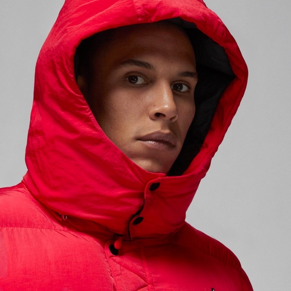 Nike Air Jordan Puffer Jacket Red Black Full Zip Hooded Repel DQ8104-612 Men's - Picture 8 of 8
